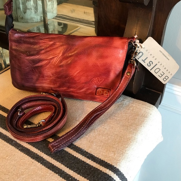 Bed Stu Handbags - NWT Bed Stu TEMPLETON II Cranberry Red Crossbody Wallet Clutch Retail $210